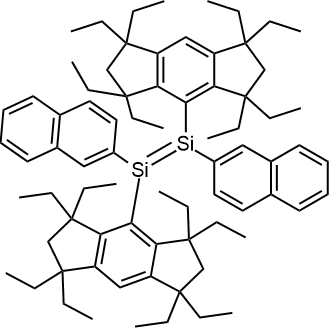 (E)-1,2-Bis(2-naphthyl)-1,2-bis(1,1,3,3,5,5,7,7-octaethyl-1,2,3,5,6,7-hexahydro-s-indacen-4-yl)disilene Chemical Structure