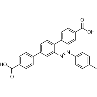 (E)-2'-(p-Tolyldiazenyl)-[1,1':4',1''-terphenyl]-4,4''-dicarboxylic acid التركيب الكيميائي