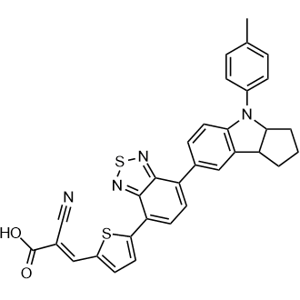 (E)-2-Cyano-3-(5-(7-(4-(p-tolyl)-1,2,3,3a,4,8b-hexahydrocyclopenta[b]indol-7-yl)benzo[c][1,2,5]thiadiazol-4-yl)thiophen-2-yl)acrylic acid 化学構造