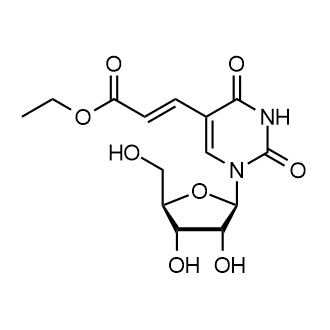 (E)-Ethyl 3-(1-((2R,3R,4S,5R)-3,4-dihydroxy-5-(hydroxymethyl)tetrahydrofuran-2-yl)-2,4-dioxo-1,2,3,4-tetrahydropyrimidin-5-yl)acrylate Chemical Structure