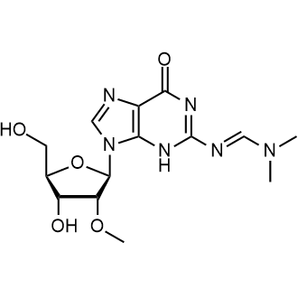 (E)-N'-(9-((2R,3R,4R,5R)-4-Hydroxy-5-(hydroxymethyl)-3-methoxytetrahydrofuran-2-yl)-6-oxo-6,9-dihydro-3h-purin-2-yl)-n,n-dimethylformimidamide Chemical Structure