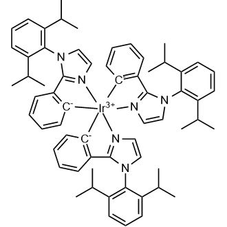 (OC-6-22)-Tris[2-[1-[2,6-bis(1-methylethyl)phenyl]-1H-imidazol-2-yl-κN3]phenyl-κC]iridium 化学構造