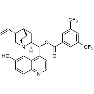 (R)-(6-Hydroxyquinolin-4-yl)((1S,2S,4S,5R)-5-vinylquinuclidin-2-yl)methyl 3,5-bis(trifluoromethyl)benzoate Chemical Structure