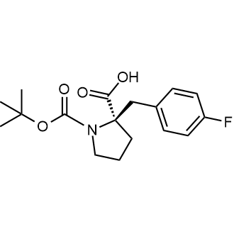 (R)-1-(tert-Butoxycarbonyl)-2-(4-fluorobenzyl)pyrrolidine-2-carboxylic acid التركيب الكيميائي