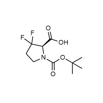 (R)-1-(tert-Butoxycarbonyl)-3,3-difluoropyrrolidine-2-carboxylic acid 化学構造