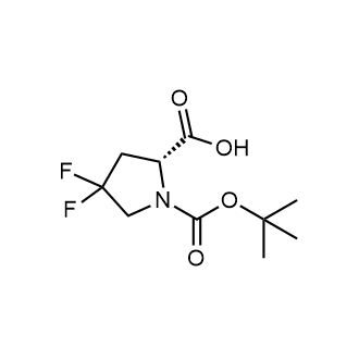 (R)-1-(tert-Butoxycarbonyl)-4,4-difluoropyrrolidine-2-carboxylic acid Chemische Struktur