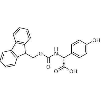 (R)-2-((((9H-Fluoren-9-yl)methoxy)carbonyl)amino)-2-(4-hydroxyphenyl)acetic acid Chemische Struktur