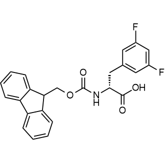 (R)-2-((((9H-Fluoren-9-yl)methoxy)carbonyl)amino)-3-(3,5-difluorophenyl)propanoic acid 化学構造