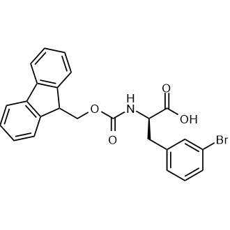 (R)-2-((((9H-Fluoren-9-yl)methoxy)carbonyl)amino)-3-(3-bromophenyl)propanoic acid Chemische Struktur