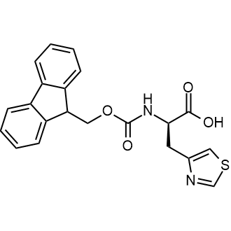 (R)-2-((((9H-Fluoren-9-yl)methoxy)carbonyl)amino)-3-(thiazol-4-yl)propanoic acid Chemical Structure