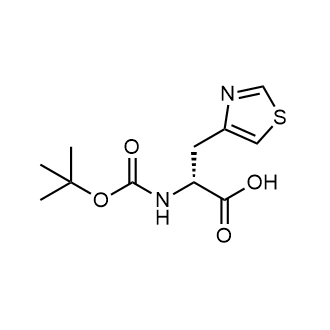 (R)-2-((tert-Butoxycarbonyl)amino)-3-(thiazol-4-yl)propanoic acid Chemical Structure