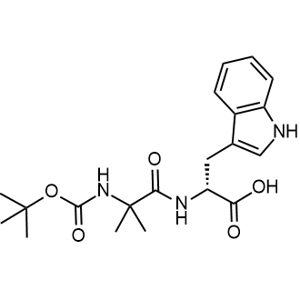 (R)-2-(2-((tert-Butoxycarbonyl)amino)-2-methylpropanamido)-3-(1H-indol-3-yl)propanoic acid Chemical Structure