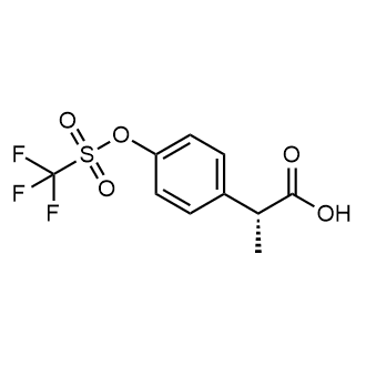 (R)-2-(4-(((Trifluoromethyl)sulfonyl)oxy)phenyl)propanoic acid Chemical Structure