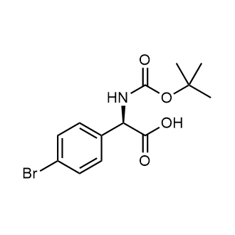 (R)-2-(4-Bromophenyl)-2-((tert-butoxycarbonyl)amino)acetic acid Chemische Struktur