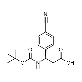 (R)-3-((tert-Butoxycarbonyl)amino)-3-(4-cyanophenyl)propanoic acid التركيب الكيميائي