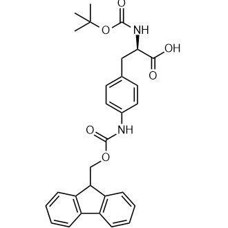 (R)-3-(4-((((9H-Fluoren-9-yl)methoxy)carbonyl)amino)phenyl)-2-((tert-butoxycarbonyl)amino)propanoic acid 化学構造