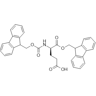 (R)-5-((9H-Fluoren-9-yl)methoxy)-4-((((9H-fluoren-9-yl)methoxy)carbonyl)amino)-5-oxopentanoic acid Chemical Structure