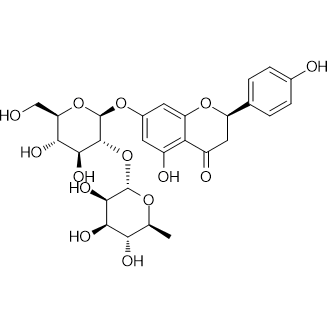 (R)-7-(((2S,3R,4S,5S,6R)-4,5-dihydroxy-6-(hydroxymethyl)-3-(((2S,3R,4R,5R,6S)-3,4,5-trihydroxy-6-methyltetrahydro-2H-pyran-2-yl)oxy)tetrahydro-2H-pyran-2-yl)oxy)-5-hydroxy-2-(4-hydroxyphenyl)chroman-4-one التركيب الكيميائي