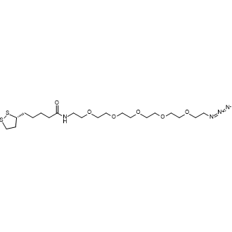 (R)-N-(17-Azido-3,6,9,12,15-pentaoxaheptadecyl)-5-(1,2-dithiolan-3-yl)pentanamide Chemische Struktur