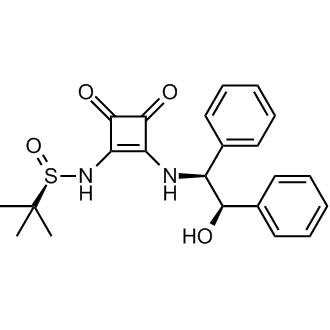 (R)-N-(2-(((1S,2R)-2-Hydroxy-1,2-diphenylethyl)amino)-3,4-dioxocyclobut-1-en-1-yl)-2-methylpropane-2-sulfinamide Chemische Struktur