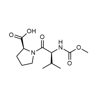 (S)-1-((S)-2-((Methoxycarbonyl)amino)-3-methylbutanoyl)pyrrolidine-2-carboxylic acid Chemical Structure