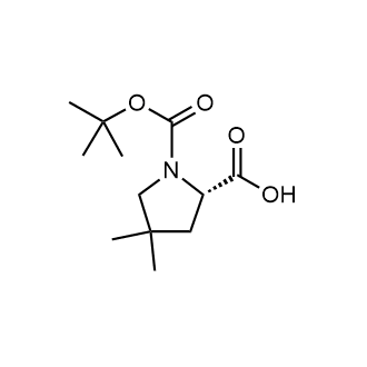 (S)-1-(tert-butoxycarbonyl)-4,4-dimethylpyrrolidine-2-carboxylic acid 化学構造