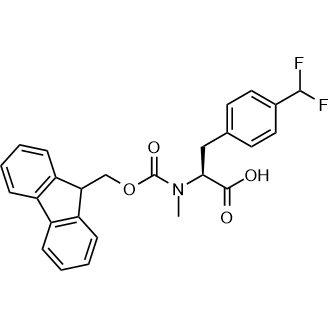 (S)-2-((((9H-Fluoren-9-yl)methoxy)carbonyl)(methyl)amino)-3-(4-(difluoromethyl)phenyl)propanoic acid التركيب الكيميائي