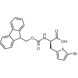 (S)-2-((((9H-Fluoren-9-yl)methoxy)carbonyl)amino)-2-(5-bromothiophen-2-yl)propanoic acid Chemical Structure