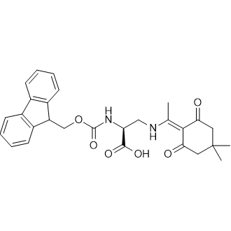 (S)-2-((((9H-Fluoren-9-yl)methoxy)carbonyl)amino)-3-((1-(4,4-dimethyl-2,6-dioxocyclohexylidene)ethyl)amino)propanoic acid Chemical Structure