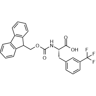 (S)-2-((((9H-Fluoren-9-yl)methoxy)carbonyl)amino)-3-(3-(trifluoromethyl)phenyl)propanoic acid Chemical Structure