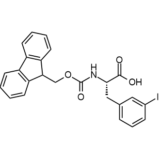 (S)-2-((((9H-Fluoren-9-yl)methoxy)carbonyl)amino)-3-(3-iodophenyl)propanoic acid Chemical Structure