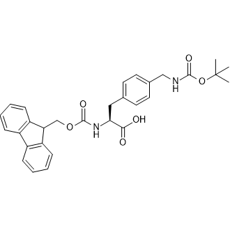 (S)-2-((((9H-Fluoren-9-yl)methoxy)carbonyl)amino)-3-(4-(((tert-butoxycarbonyl)amino)methyl)phenyl)propanoic acid Chemical Structure