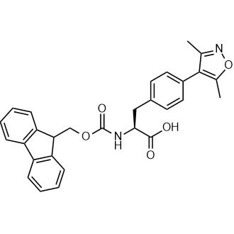 (S)-2-((((9H-Fluoren-9-yl)methoxy)carbonyl)amino)-3-(4-(3,5-dimethylisoxazol-4-yl)phenyl)propanoic acid Chemical Structure