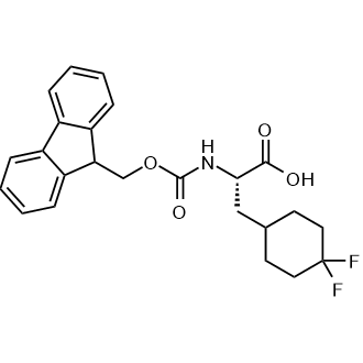 (S)-2-((((9H-Fluoren-9-yl)methoxy)carbonyl)amino)-3-(4,4-difluorocyclohexyl)propanoic acid 化学構造