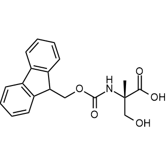 (S)-2-((((9H-Fluoren-9-yl)methoxy)carbonyl)amino)-3-hydroxy-2-methylpropanoic acid Chemische Struktur