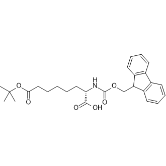 (S)-2-((((9H-Fluoren-9-yl)methoxy)carbonyl)amino)-8-(tert-butoxy)-8-oxooctanoic acid Chemische Struktur