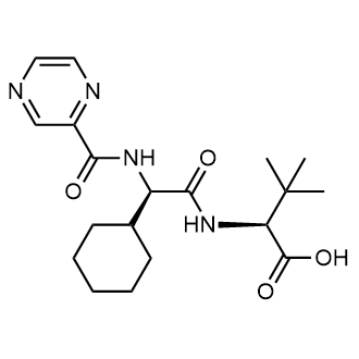 (S)-2-((R)-2-cyclohexyl-2-(pyrazine-2-carboxamido)acetamido)-3,3-dimethylbutanoic acid Chemische Struktur