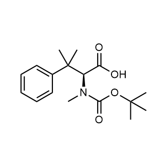 (S)-2-((tert-butoxycarbonyl)(methyl)amino)-3-methyl-3-phenylbutanoic acid 化学構造