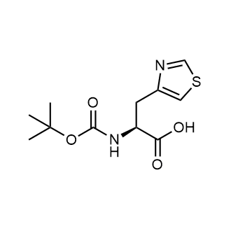 (S)-2-((tert-Butoxycarbonyl)amino)-3-(thiazol-4-yl)propanoic acid Chemical Structure