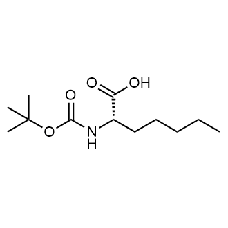 (S)-2-((tert-Butoxycarbonyl)amino)heptanoic acid 化学構造