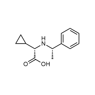 (S)-2-Cyclopropyl-2-(((S)-1-phenylethyl)amino)acetic acid 化学構造