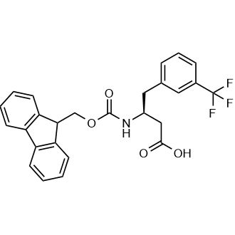 (S)-3-((((9H-Fluoren-9-yl)methoxy)carbonyl)amino)-4-(3-(trifluoromethyl)phenyl)butanoic acid Chemical Structure