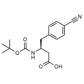 (S)-3-((tert-Butoxycarbonyl)amino)-4-(4-cyanophenyl)butanoic acid 化学構造