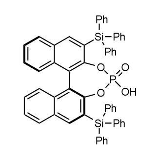 (S)-3,3'-Bis(triphenylsilyl)-1,1'-binaphthalene-2,2'-diyl hydrogen phosphate Chemical Structure