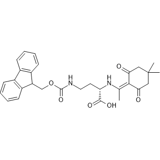 (S)-4-((((9H-Fluoren-9-yl)methoxy)carbonyl)amino)-2-((1-(4,4-dimethyl-2,6-dioxocyclohexylidene)ethyl)amino)butanoic acid Chemical Structure