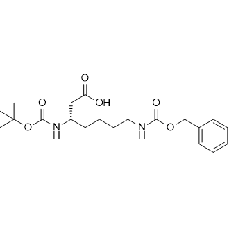 (S)-7-(((Benzyloxy)carbonyl)amino)-3-((tert-butoxycarbonyl)amino)heptanoic acid التركيب الكيميائي