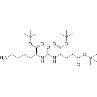 (S)-di-tert-Butyl 2-(3-((S)-6-amino-1-(tert-butoxy)-1-oxohexan-2-yl)ureido)pentanedioate Chemical Structure