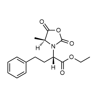 (S)-Ethyl 2-((S)-4-methyl-2,5-dioxooxazolidin-3-yl)-4-phenylbutanoate 化学構造