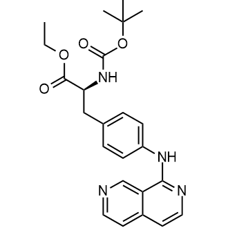 (S)-ethyl 3-(4-(2,7-naphthyridin-1-ylamino)phenyl)-2-(tert-butoxycarbonylamino)propanoate Chemical Structure