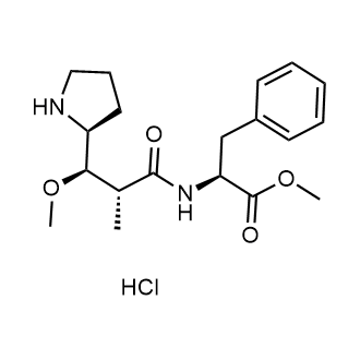 (S)-methyl 2-((2R,3R)-3-methoxy-2-methyl-3-((S)-pyrrolidin-2-yl)propanamido)-3-phenylpropanoate hydrochloride 化学構造